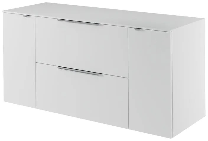 Mobile da bagno sotto lavabo Neo bianco laccato L 135 x H 65 x P 48.3 cm 2 cassetti 2 ante, lavabo non incluso