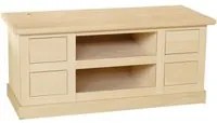 Porta tv 4 cassetti 2 vani a giorno legno grezzo 120x50x53 - Mobili 2G