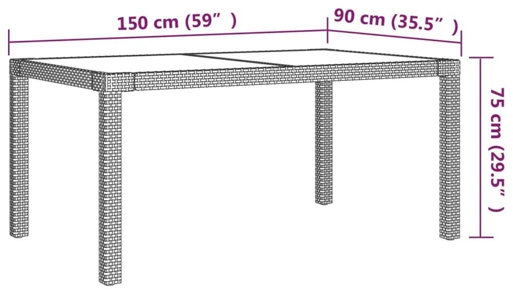 Set da Pranzo per Esterni 7 pz con Cuscini in Polyrattan Grigio