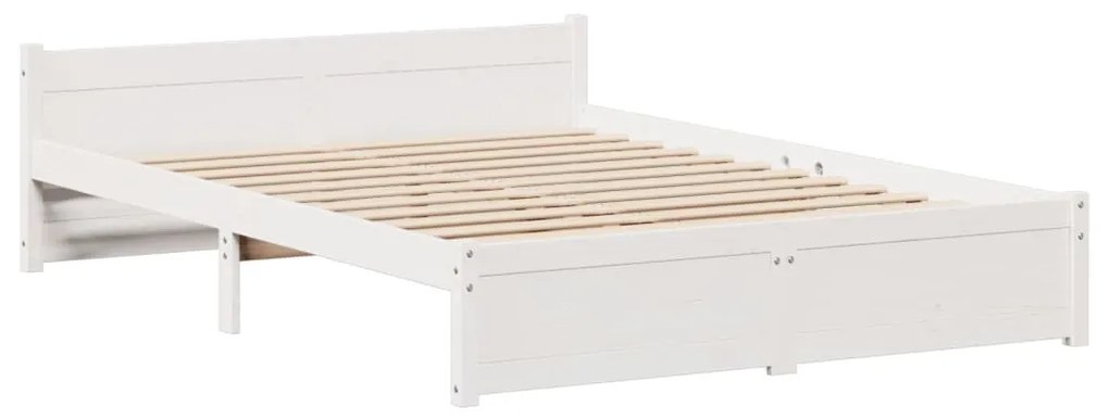 Letto senza materasso bianco 150x200 cm legno massello di pino