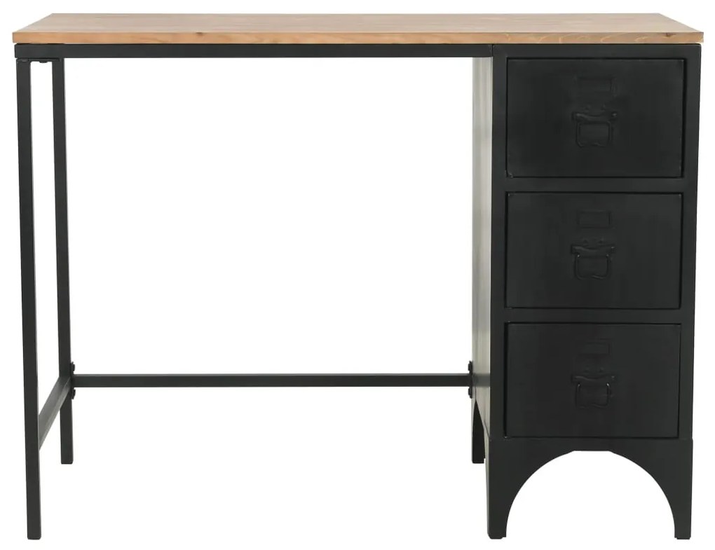 Scrivania base singola legno di abete e acciaio 100x50x76 cm