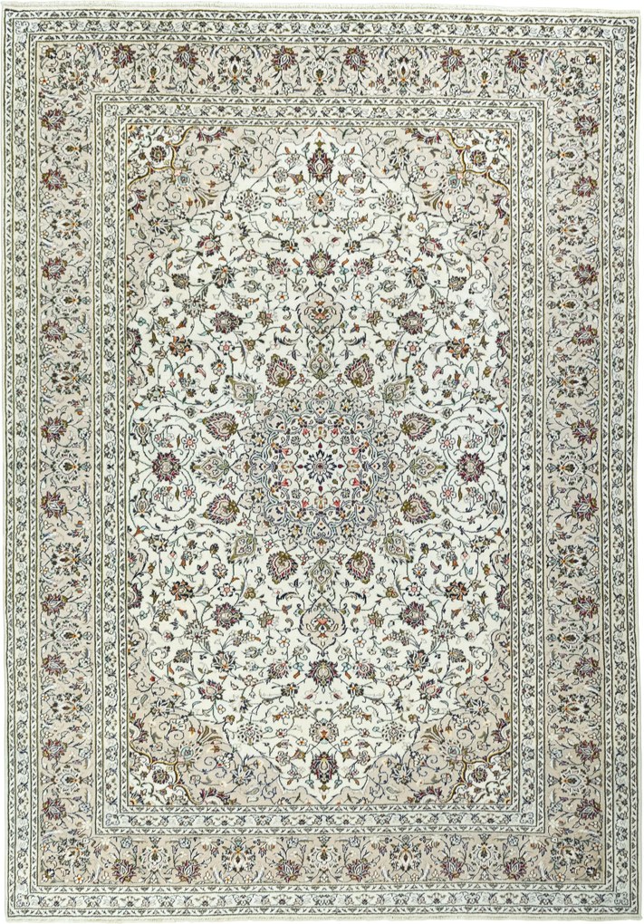 Kashan Tappeto persiano 350 x 250 Beige (Iran) Annodato A Mano