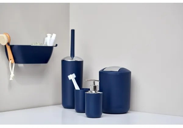 WENKO 22522100 - Scopino WC BRASIL 10x37 cm blu/cromo lucido