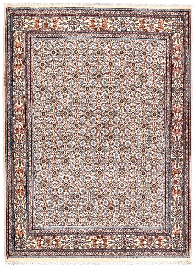 Moud Tappeto persiano 150x200 Beige (Iran) Annodato A Mano