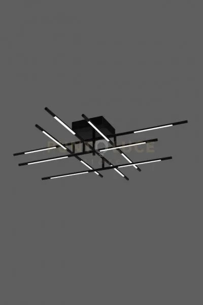 Lampadario da soffitto 12  nero matto led 48w 3840lm 3000k dimmerab...