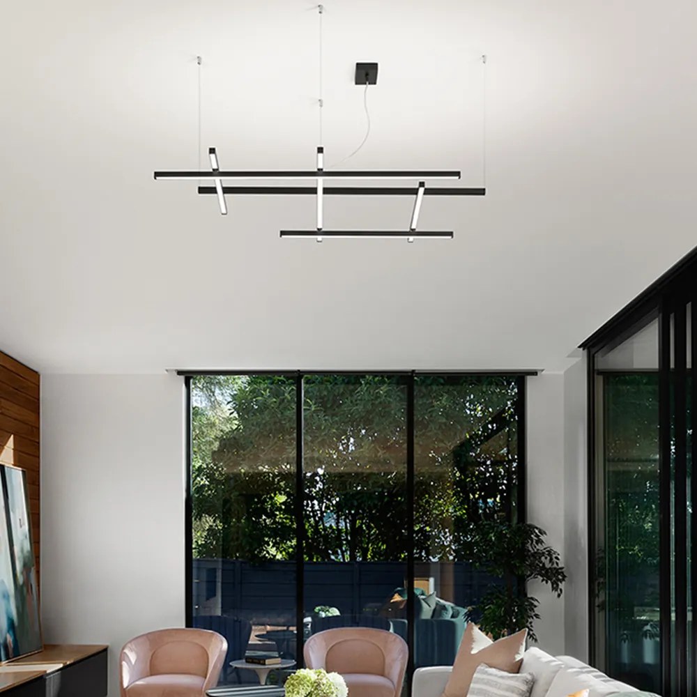 Lampadario Moderno Net Nero Led Medio