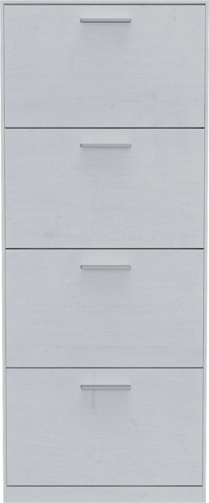 Scarpiera Salvaspazio Slim da Ingresso Legno Melaminico 63x24x150 Bianco Cemento