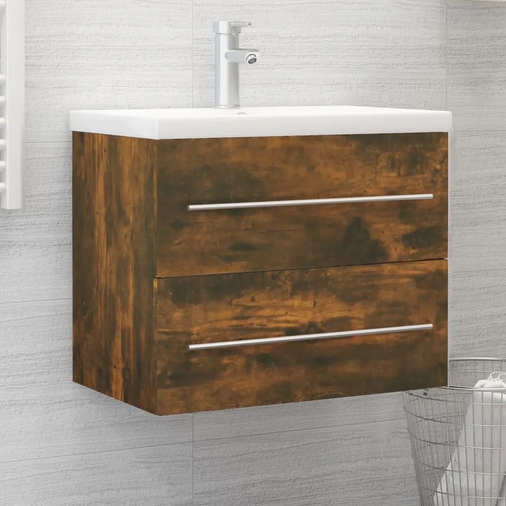 Mobile Lavabo Rovere Fumo 60x38,5x48 Cm İn Legno Multistrato /