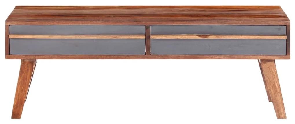 Tavolino grigio 110x50x40 cm in legno massello di sheesham