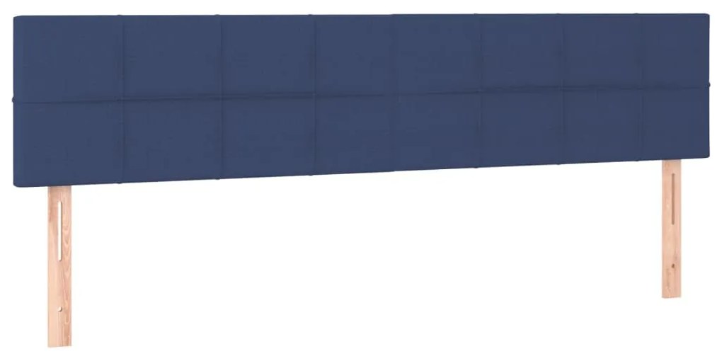 Letto a Molle Materasso e LED Blu 200x200cm in Tessuto