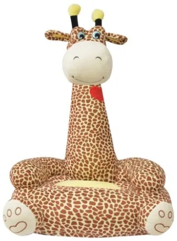 Poltrona in Peluche per Bambini Girafa Marrone