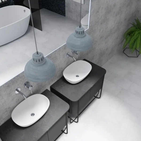 Lampadario a sospensione con filo SVEN 2xE27/15W/230V grigio