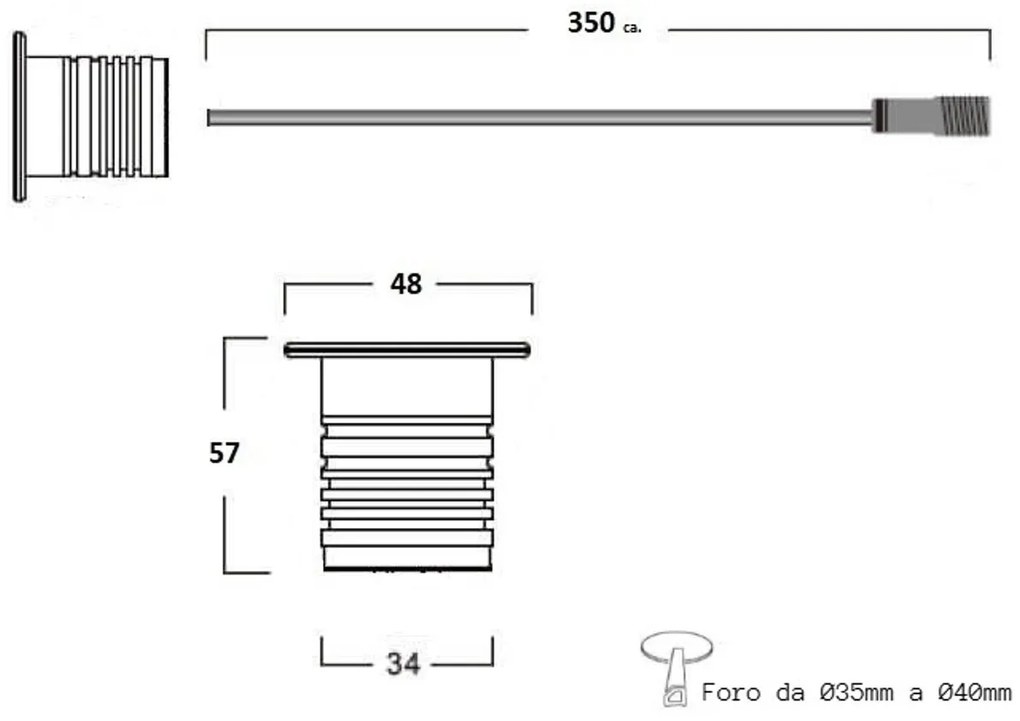 Faretto LED 3W RGB DMX512 per Piscine e Fontane IP68 - Professional Colore RGB