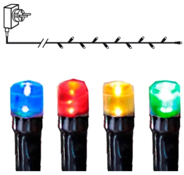 Eglo 410711 - Catena luminosa LED da esterno SERIE LED 80 LED 8 m IP44 multicolore