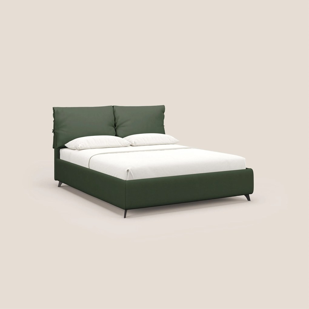 Susan letto imbottito contenitore completamente sfoderabile in microfibra smacchiabile T11 verde