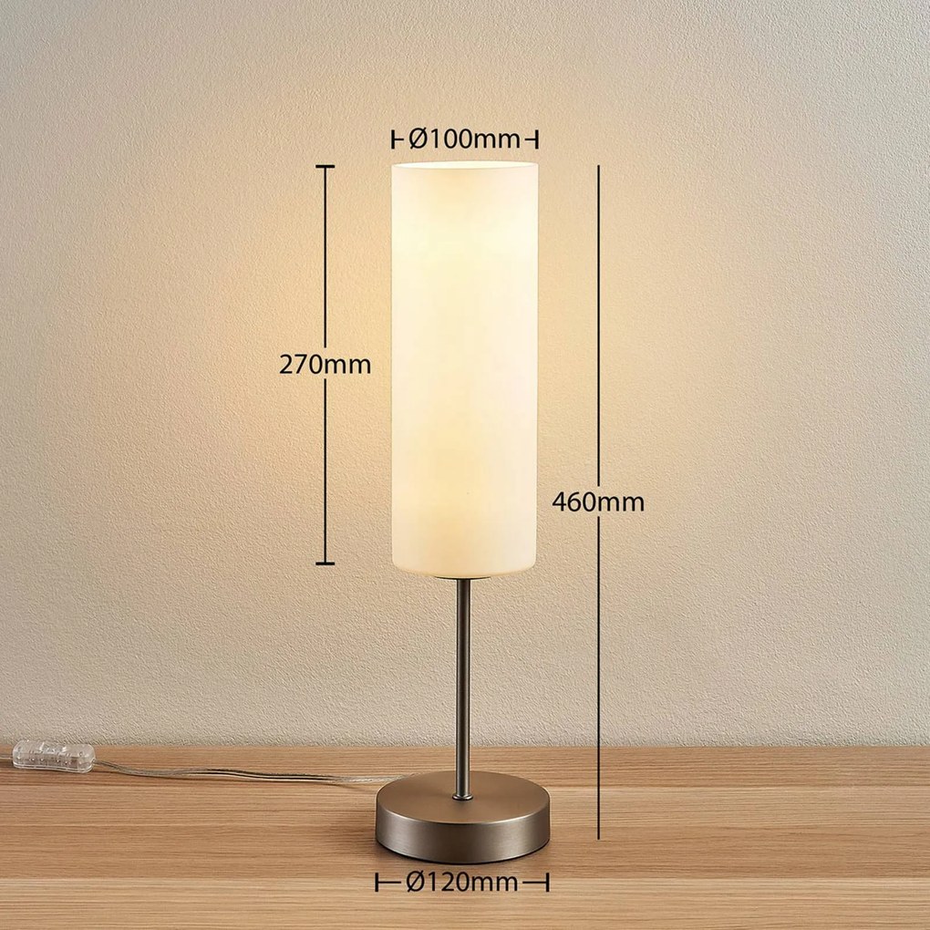 Lampada da tavolo Felice Lindby, Bianco / Opale, Soggiorno / Sala da pranzo, Vetro, Moderno, Lampada da tavolo
