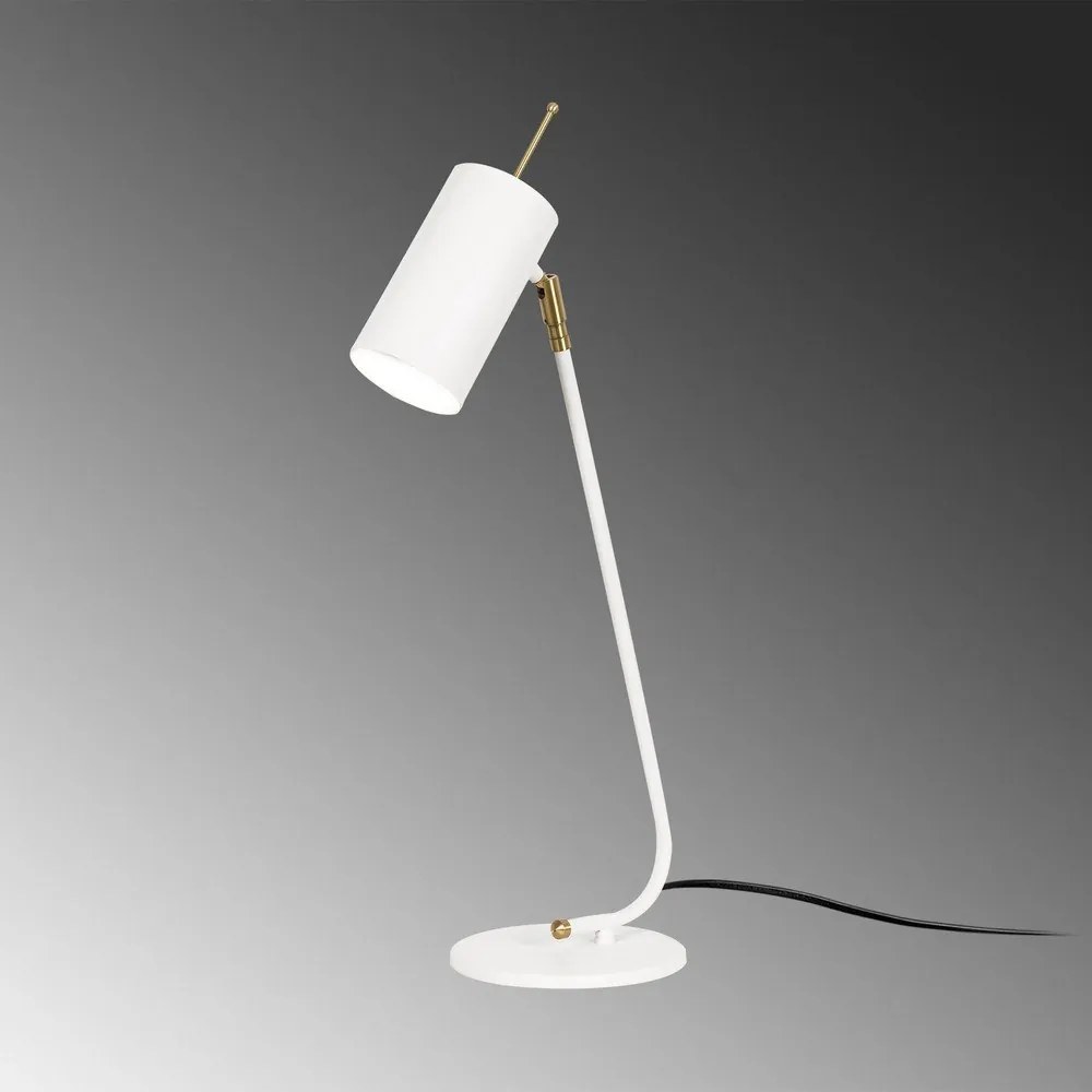 Lampada da tavolo bianca con paralume in metallo (altezza 55 cm) Sivani - Opviq lights