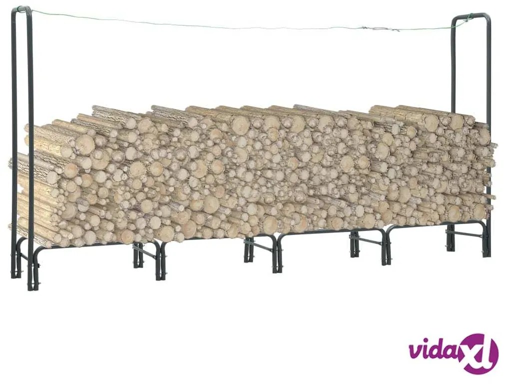 vidaXL Rastrelliera per Legna da Ardere Antracite 240x35x120cm Acciaio