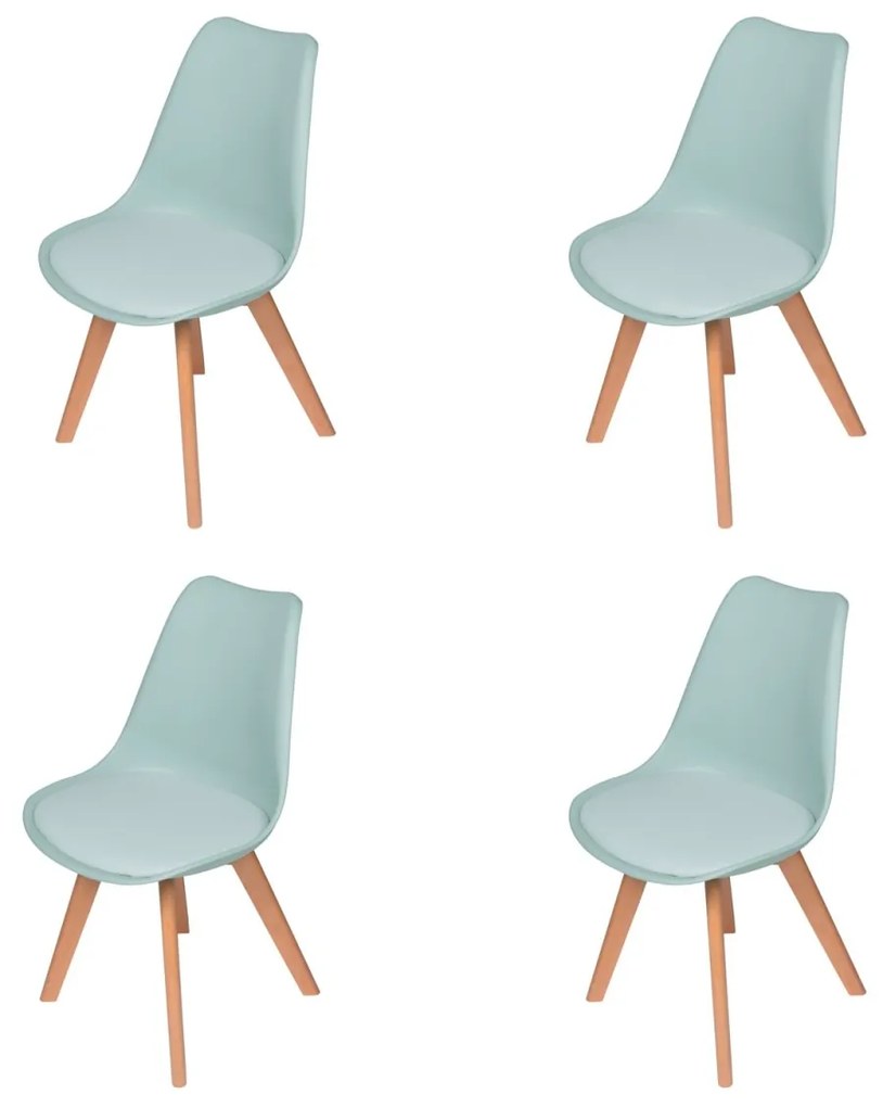 SET 4 SEDIE NEW TOWER WOOD ACQUAMARINA