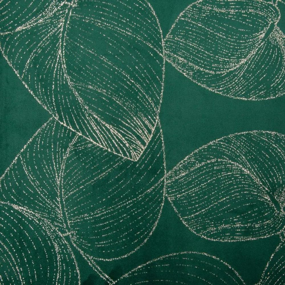 Tovaglia centrale in velluto con stampa di foglie verdi lucide Larghezza: 35 cm | Lunghezza: 220 cm