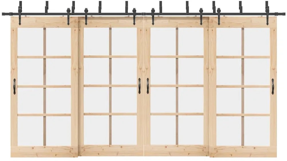 Kit Di Binari Per Porte Scorrevoli 427 Cm Acciaio Nero /
