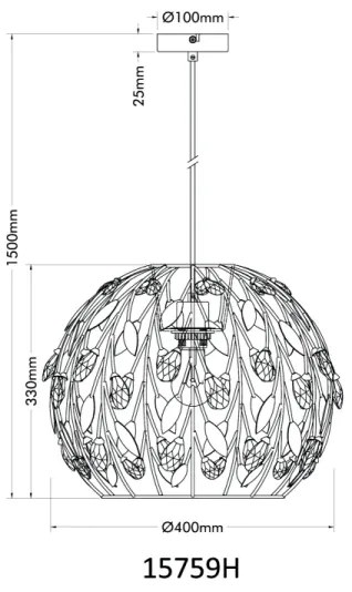 Globo 15759H - Lampadario a sospensione con filo MIKA 1xE27/40W/230V diametro 40 cm