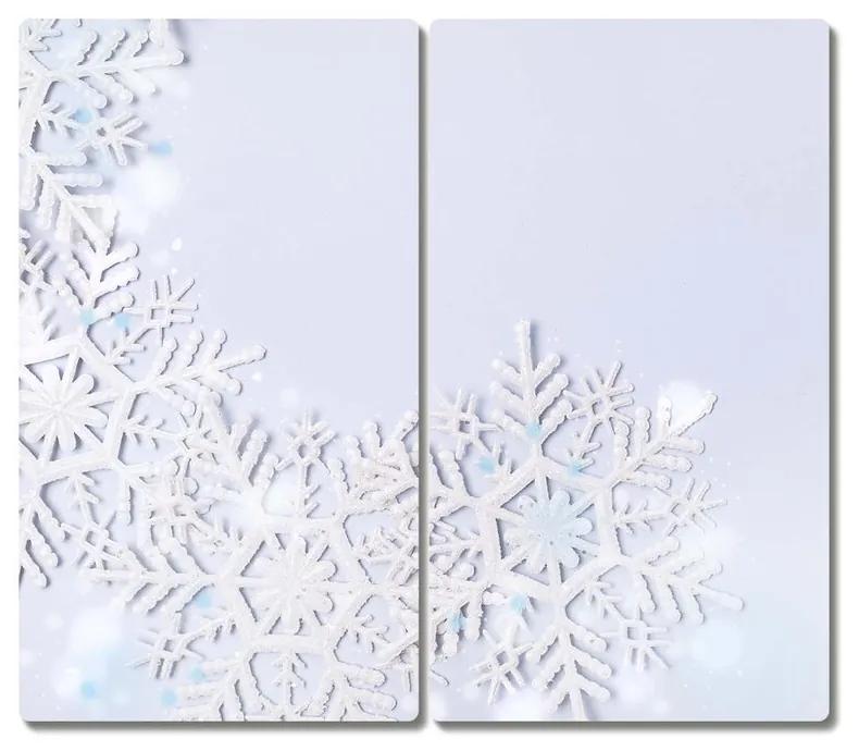 Tagliere in vetro temperato Fiocchi di neve Inverno Neve 60x52 cm