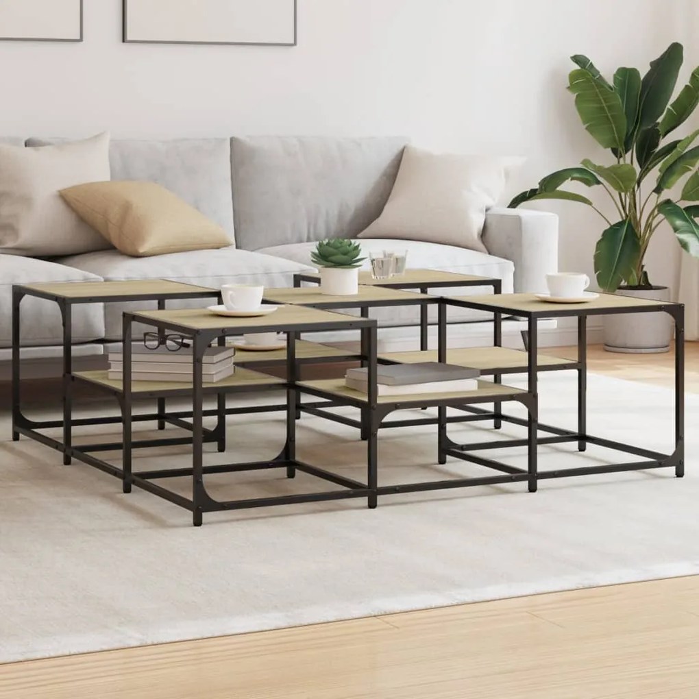 Tavolino Salotto Rovere Sonoma 121x121x40 Cm Legno Multistrato /