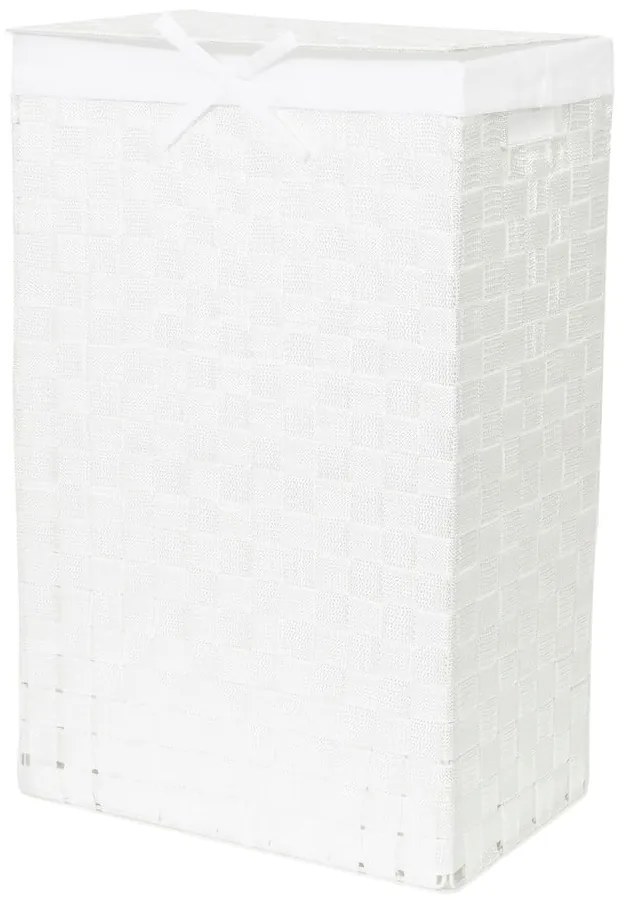Cesto da bucato bianco con coperchio Cesto da bucato in lino, altezza 60 cm - Compactor