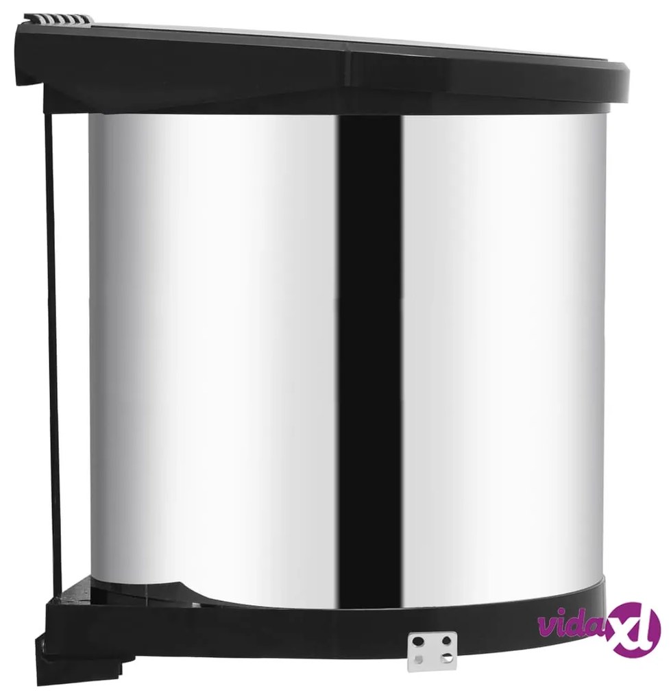 vidaXL Pattumiera da Incasso per Cucina in Acciaio Inossidabile 12 L