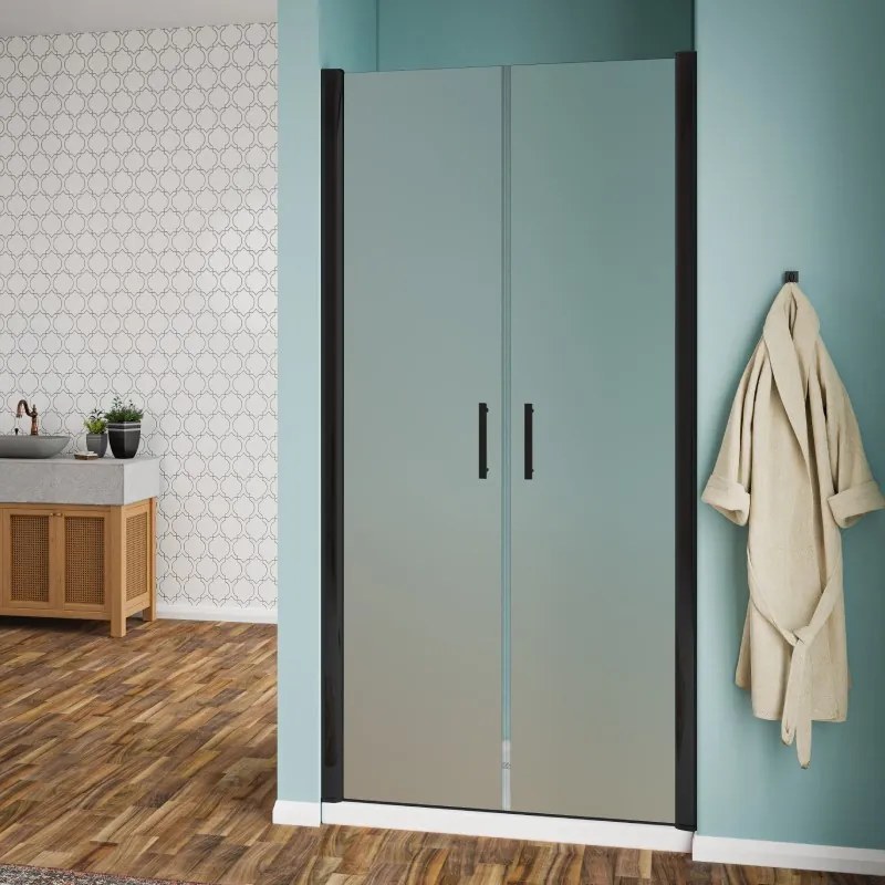 Porta saloon in vetro temperato opaco 6mm Linea Eny Black: 78-80x190 cm