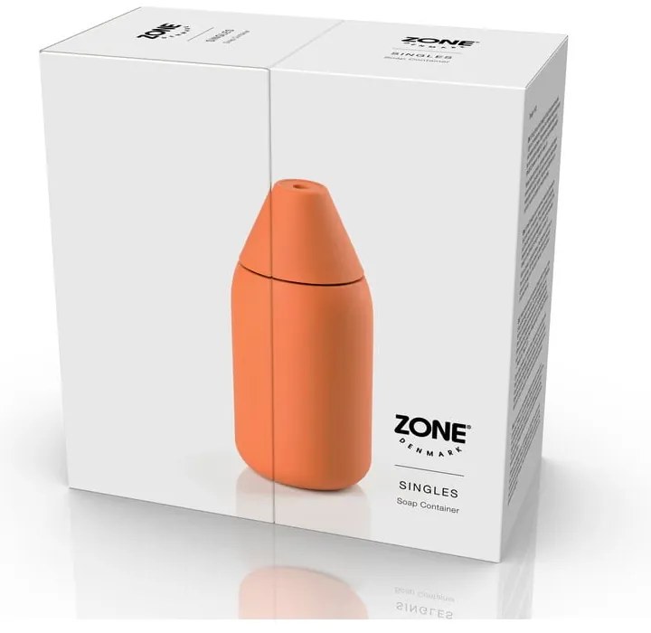 Dispenser per sapone arancione in silicone 300 ml Singles – Zone