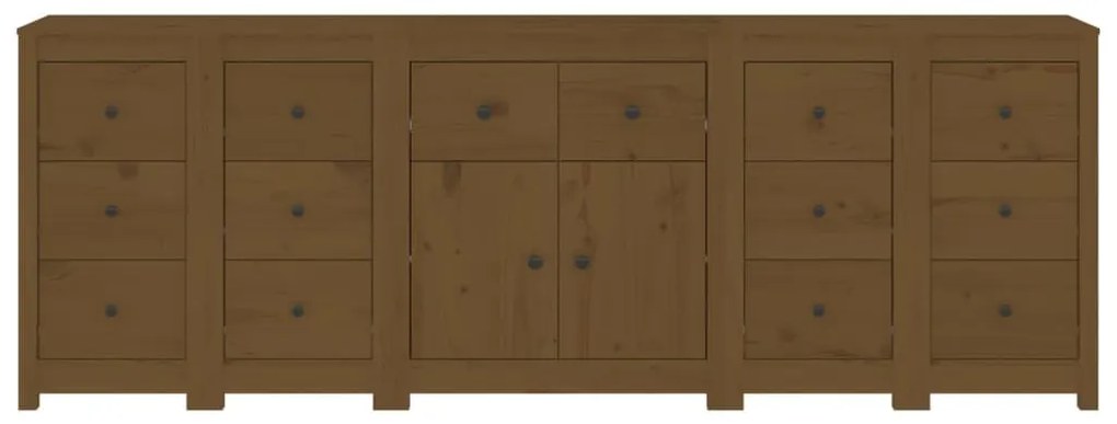 Credenza Miele 230x35x80 cm in Legno Massello di Pino