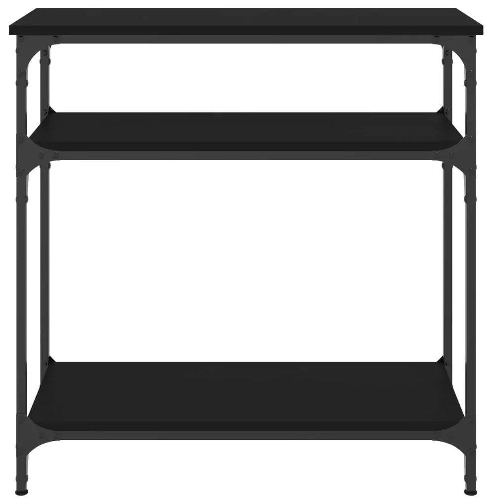 Tavolino consolle nero 75x29x75 cm in legno multistrato