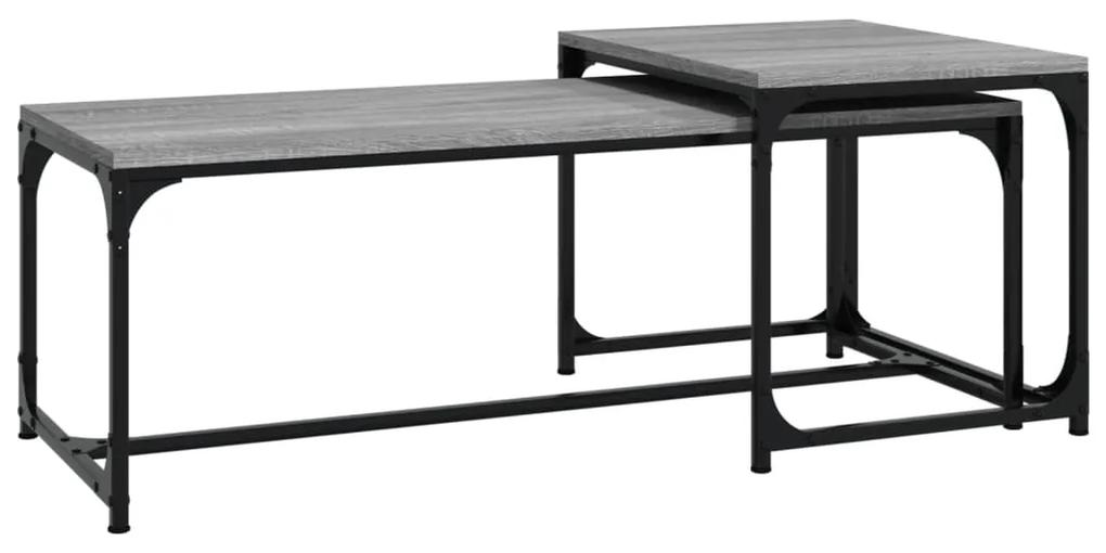 Tavolini da salotto 2 pz grigio sonoma in legno multistrato