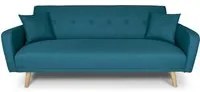 Divano letto clic clac in tessuto, divano 3 posti mod. Henry - Colore: Blu petrolio - DL-HE27FBC