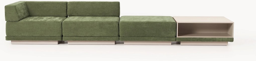 Divano componibile 4 posti con tavolino e poggiapiedi Colin