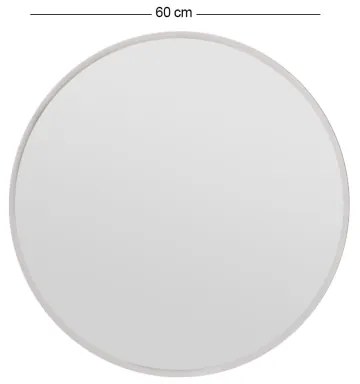 Specchio da parete OZZE diametro 60 cm bianco