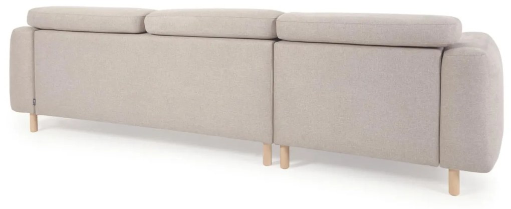 Kave Home - Divano Singa 3 posti con chaise longue sinistra beige 296 cm