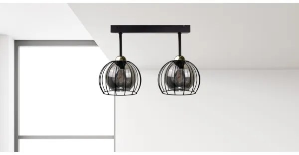 Lampadario a plafone SOLO BLACK 2xE27/60W/230V nero/oro