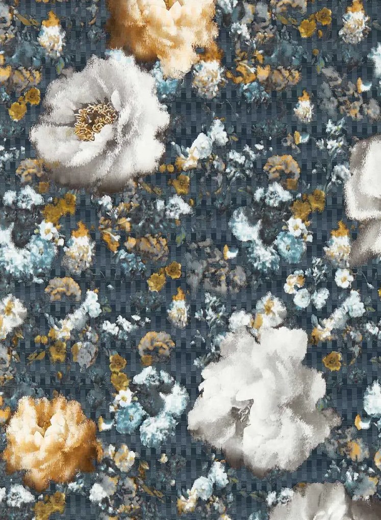 Clarke & Clarke Carta da parati Camile - Midnight/ Gold