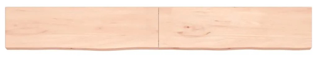 Ripiano a parete 220x30x6 cm legno massello rovere non trattato