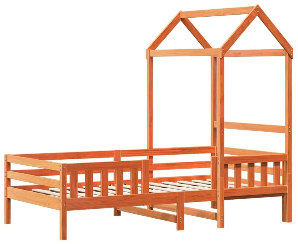Giroletto con tetto marrone cera 75x190 cm in legno di pino