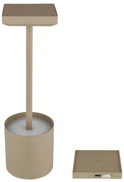 Globo 58487S - Lampada da tavolo ricaricabile a LED DIXON, dimmerabile con controllo touch, 1,5W/5V 2200 mAh beige