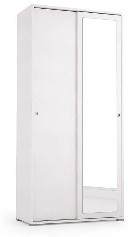 Armadio per vestiti con porta scorrevole bianco L 90 x P 45 x H 195 cm