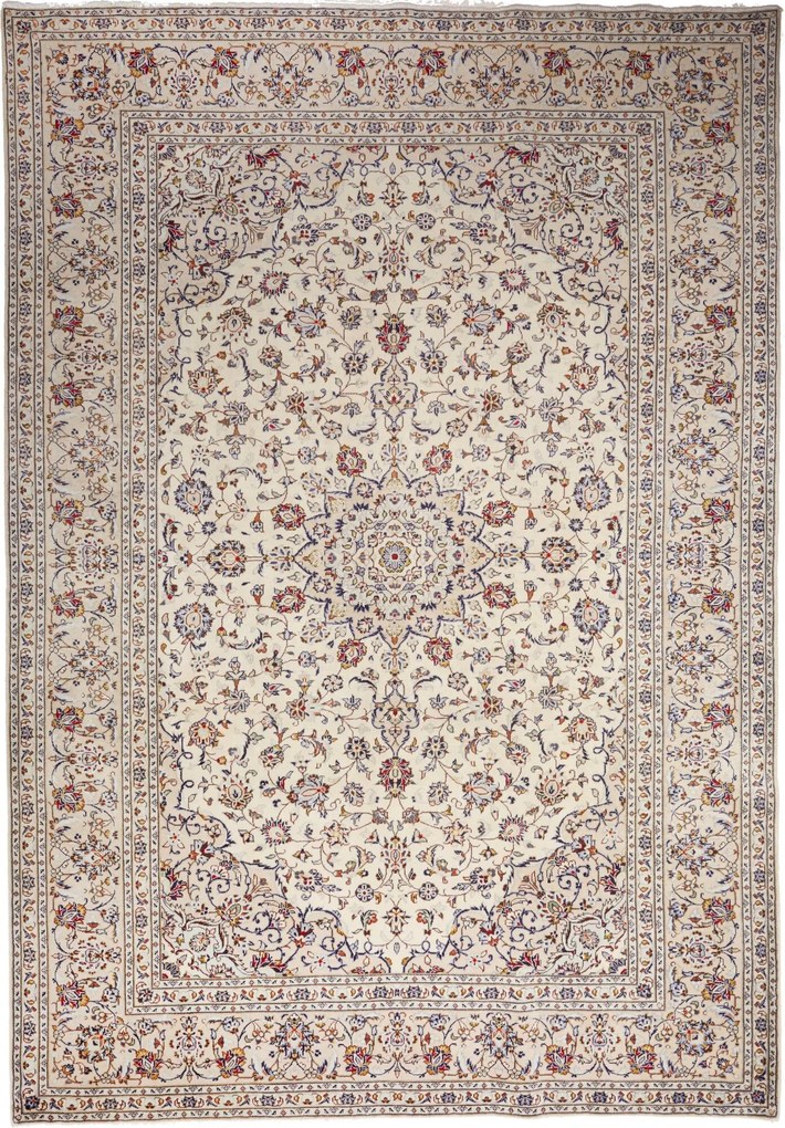 Kashan Tappeto persiano 340x240 Beige (Iran) Annodato A Mano