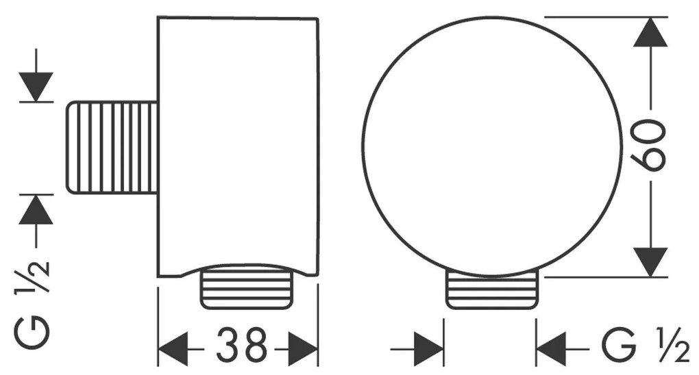 Uscita a muro round raccordo cromo Hansgrohe AXOR Starck  27451000