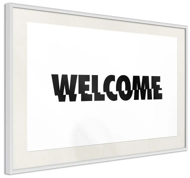 Poster  Welcome  Cornice Quadri Cornice nera con pass-partout, Larghezza x Altezza Home decor 30x20