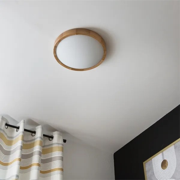 Brilagi-LED RGBW Plafoniera dimmerabile CARVALHO SLIM 2xE27/9W/230V Wi-Fi rovere Ø 37 cm