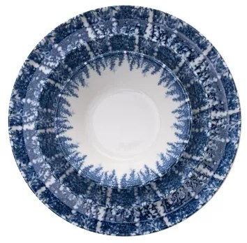 Servizio da tavola 12 pezzi, porcellana, bianco/blu